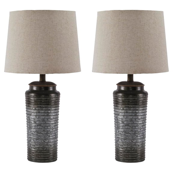 Signature Design by Ashley Casual Norbert Table Lamp (Set of 2) Gray