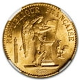 thumbnail image 2 of French Gold 20 Francs Angel Coin, 1877-A, MS-64 NGC, .1867 oz Gold, 1871-1898 Minted, 2 of 3
