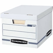 Bankers Box Basic Duty Letter/Legal File Storage Box with Lids, 10 Pack, White Corrugate Cardboard