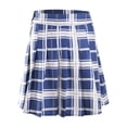 thumbnail image 1 of Honganda Women's Pleated High Waist Plaid Print  Uniform A-Line Short Skirt, 1 of 5