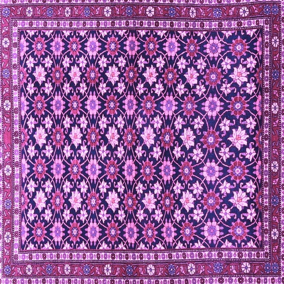 Ahgly Company Indoor Square Persian Purple Traditional Area Rugs, 5' Square