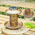 thumbnail image 4 of Comedero solar para pájaros, Comederos colgantes para pájaros salvajes, Luz de jardín con energía solar de cobre hueco para trabajo pesado al aire libre, Bandeja de semillas para pájaros. Afortunado Sencillez, 4 of 5