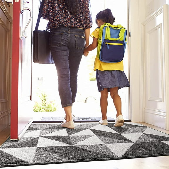 Delxo Indoor Door Mat 32x48 Non-Slip Absorbent Dirt Door Rugs for Entryway Indoor Low-Profile,Waterproof, Machine Washable Doormat for Front Door Inside, Back Door,Indoor Home Entrance Welcome Mat