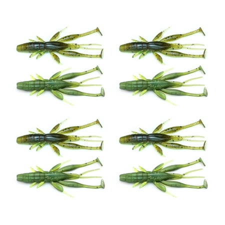 Necvior 8PCS Crawfish Lure Soft Shrimp Baits Lure Artificial Swimbait Soft Plastic Lures