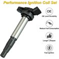 thumbnail image 2 of Set of 4 Ignition Coil Pack Compatible with 09-19 1.8L L4 Toyota Corolla Matrix Prius V / Plug-In,Pontiac,Vibe Scion xD,Lexus CT200h Replaces 90919-02252 UF596 90919-02258 C1714 UF619 E1096 GN10341, 2 of 6