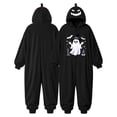 thumbnail image 4 of Matching Halloween Pumpkin Onesie Costume for Adults, Flannel Hooded Pumpkin Pajamas with Ghost Print, Halloween Pajamas for Women and Men, Ultra Soft Oversized Jumpsuit Loungewear for Trick or Treat, 4 of 8