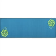 Shock Athletic 6mm Yoga Mats. Teal Bloom, 24"x68", 6mm thick, Protected with Microban, YM614