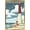 Gold Framed Version, variant on Lantern Press - New Jersey Shore, Barnegat Lighthouse Wall Poster, 14.725" x 22.375"