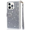 thumbnail image 3 of Case for FOXDOCK iPhone 15 Pro Glitter Zipper Wallet Case with Short Hand Strap, 3 of 4
