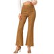thumbnail image 1 of Pantalones Largos Allegra K de punto Liso con cremallera lateral Acampanada cintura alta Marrón XL, 1 of 5