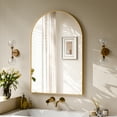 thumbnail image 5 of YVANLA 38"x26" Arched Bathroom Mirror Wall Mounted Mirror with Aluminum Alloy Frame, Gold, 5 of 8