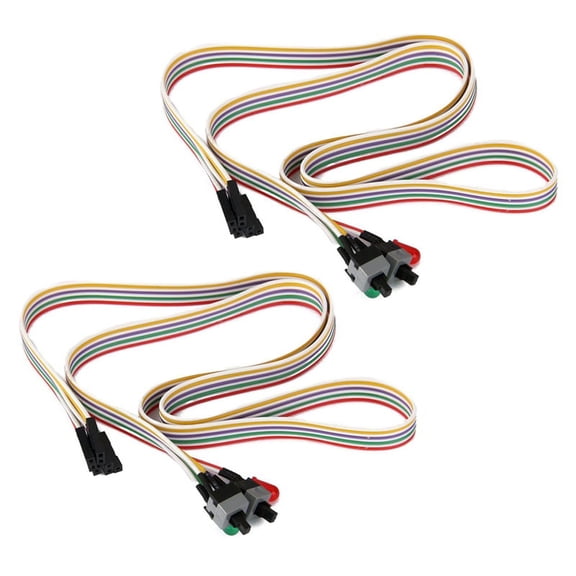 2X ATX PC Computer Motherboard Power Cord 2 Switch on with LED Light On/Off/Reset,2 x computer reset switch cable