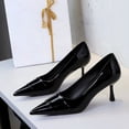 thumbnail image 2 of Women Pointed Toe Stiletto Sexy Pumps 6.5CM Patent Leather Wedding Evening Party, 2 of 6