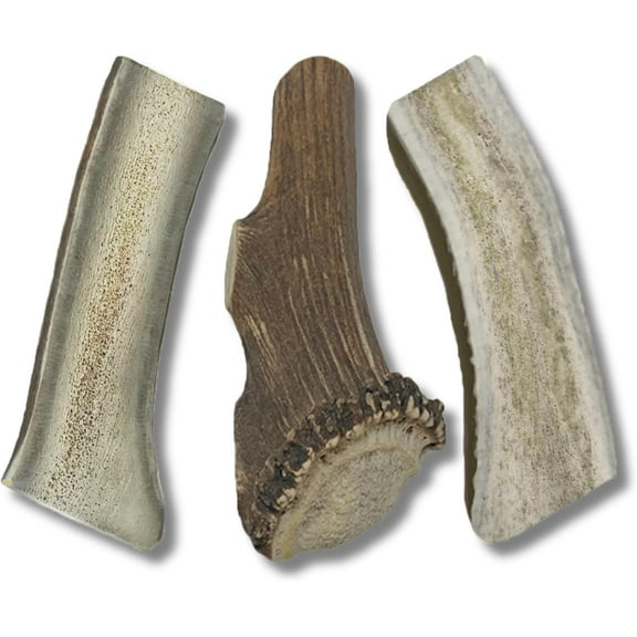 WhiteTail Naturals - Split Elk Antlers for Large Dogs - (3 Pack-Large) - Antler Dog Chews - Long Lasting Dog Chew Bone for Aggressive Chewers 