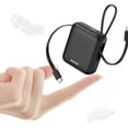 thumbnail image 2 of KALOMB-Small Portable Charger with Built in Cables LED Display, Mini Power Bank 10000mAh 22.5W USB-C Fast Charging Battery Pack, Travel Essential Power Bank for iPhone, iPad, Samsung, Android (Black), 2 of 3