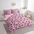 thumbnail image 2 of Castle Fairy Coquette Goth Skull Queen Bedding 7pcs,Bow Heart Happy Halloween Bedding Comforter Set Queen,Pink Black,Pink Reversible, 2 of 7