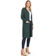 thumbnail image 2 of MOA COLLECTION Women's Solid Casual Loose Fit Long Sleeve Pocket Open Front Duster Cardigan, 2 of 5