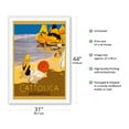 thumbnail image 2 of Cattolica Italy - Adriatico (Adriatic Coast) - Adriatic Coast - Vintage Travel Poster c.1920 - Fine Art Rolled Canvas Print 27in x 40in, 2 of 4