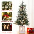thumbnail image 6 of Lumiparty 3FT Artificial Christmas Tree 2 PCS, Xmas Desktop Tree with 78 Warm White 8 Mode Lights & Snowman Light Box Base for Holiday Decor, Snowman Base, 6 of 9