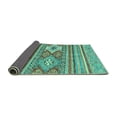 thumbnail image 2 of Ahgly Company Indoor Square Abstract Turquoise Blue Modern Area Rugs, 3' Square, 2 of 4