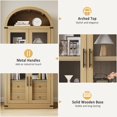 thumbnail image 3 of 71.7" Tall Arched Kitchen Pantry Cabinet, Wood Kitchen Storage Cabinets with 2 Large Drawers and Doors, Modern Farmhouse Versatile Cupboard Bookcase for Dining Room, Bathroom, Home Office, 3 of 7