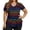 Black, variant on Women's Plus Size Tie Dye & Rainbow Stripe V-Neck T-Shirt, Loose Fit Curved Hem Casual Top, 1 Piece, S-XXL Plus Size Friendly