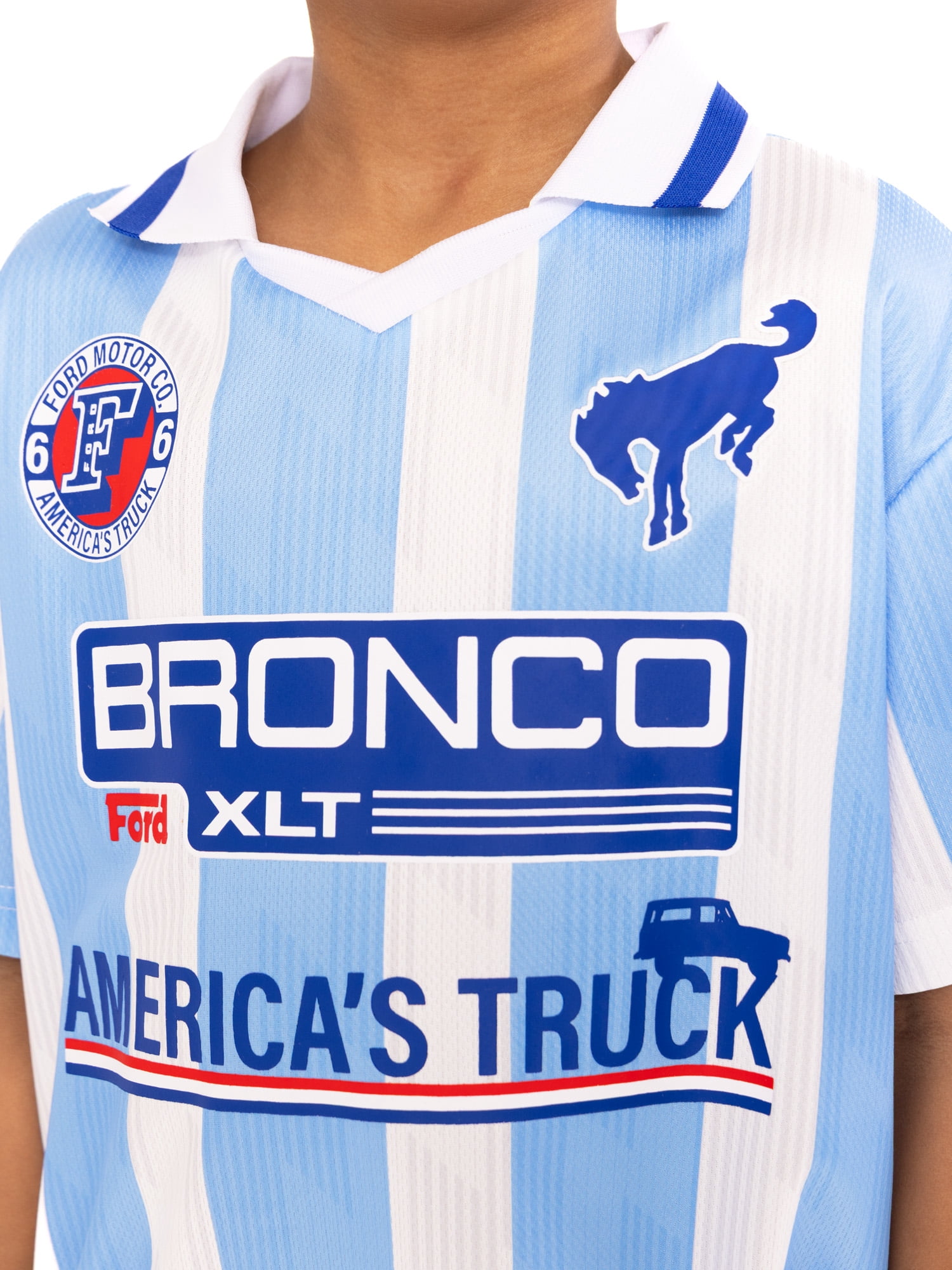 Bronco Boy's Short Sleeve Graphic Collared Jersey, Sizes 4-18