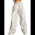 thumbnail image 3 of Pantalones de Paracaídas para Mujer, Pantalones Holgados de Pierna , Pantalones Deportivos con Cintura Elástica Y2K, Pantalones Deportivos, Ropa de Calle Lechoso XL, 3 of 10