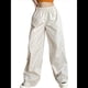 thumbnail image 3 of Pantalones de Paracaídas para Mujer, Pantalones Holgados de Pierna , Pantalones Deportivos con Cintura Elástica Y2K, Pantalones Deportivos, Ropa de Calle Lechoso M, 3 of 10