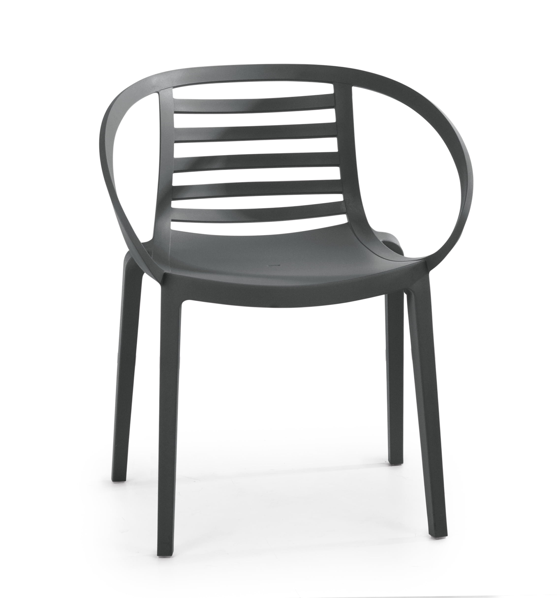 WRGHOME Syracuse Modern Outdoor/Indoor Plastic Resin Stacking Patio Dining Chairs  (Set of 2) - ANTHRACITE