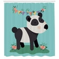 thumbnail image 2 of Ambesonne Panda Shower Curtain, s Party with Flowers, 69"Wx70"L, Seafoam Dark Taupe Grey, 2 of 2