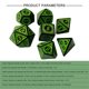 thumbnail image 4 of Juego 7 Dados Poliédricos Numéricos Acrílicos para Reunión Familiar () Verde, 4 of 4