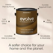 Evolve Eco-Friendly Eggshell Acrylic Latex Paint and Primer, One Coat Coverage, Feather Brown, 5 gal