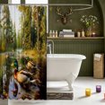 thumbnail image 3 of Manfei Aquatic Bird Pattern Shower Curtain 72Wx72L,Farmhouse Mallard Duck Bathroom Curtain, 3 of 5