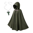 thumbnail image 2 of LEKWK Renaissance Hooded Cloak Women Medieval Velvet Cape Vintage Halloween Costume Woodland Elf Apparel Cosplay Themed Party Fancy Dress, 2 of 9