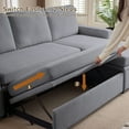 thumbnail image 3 of Pingliang Home Pull Out Sleeper Sofa Bed Sectional Sofa with Storage Chaise,L Shaped Sectionals Couches with Side Pockets,Modern Linen Reversible Sofa Couch for Living Room Apartment Office Studio, 3 of 9