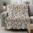 thumbnail image 2 of Red Green Floral Blanket Soft Cozy Warm Throw Blanket for Couch, Plush Fuzzy Flannel Fleece Blankets for Sofa, Botanical Watercolor Flower Leaf Plant Bed Blankets Lightweight Gifts for Women, 50"x60", 2 of 9