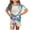Blue, variant on Dealovy Girls Summer Outfits 2 Piece Set Short Sleeve Tops Drawstring Waist Shorts Tie-Dying Casual Workout Set