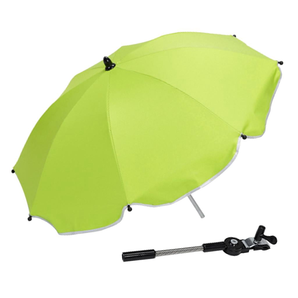 LeeQinersw 2x Baby Stroller Buggy Trolley Rain Resistant Umbrella Bracket Black+Green