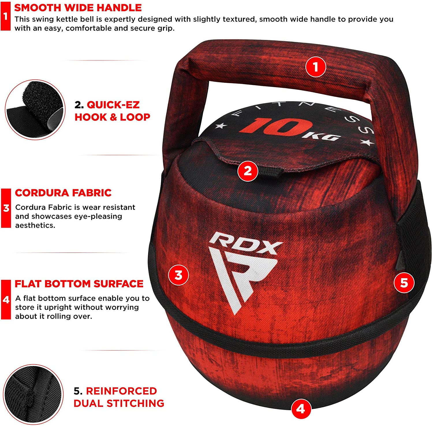 RDX Kettlebell Weights with handles, Available In 4.4lb, 8.8lb, 13.2lb, 17.6lb, 22.0lb