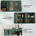 thumbnail image 3 of CBJCBJ 47.6" Storage Cabinets with 4 Arched Glass Doors, Side Board Buffet Cabinet for Living Room, Green, 3 of 7