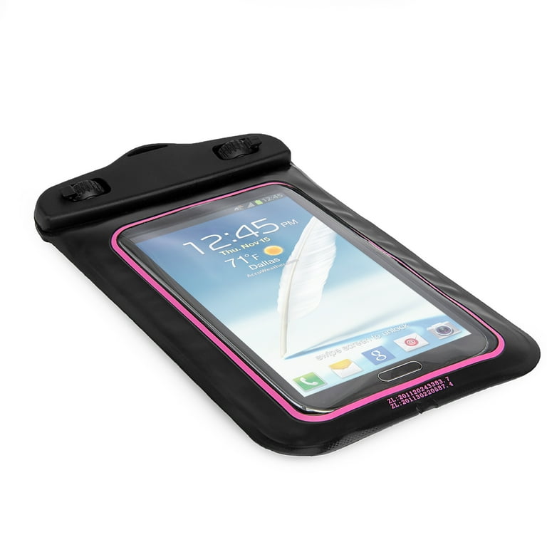 Waterproof Case Smartphone Dry Pouch (Black/Pink) w/ Neck Lanyard