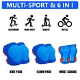 thumbnail image 6 of Kids Protective Gear for 3-8 Years Toddlers, Knee Elbow Pads with Wrist 3 in 1 Sports Gear Set for Bike, Cycling, Skateboard, Bluered, 6 of 9