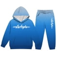 thumbnail image 5 of RUTAYY Boys 2 Piece Set City Graphic Long Sleeve Pullover Hoodie Jogger Pants Cozy Hooded Tracksuit Casual Everyday Wear, Blue, 5 of 6