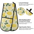 thumbnail image 4 of Dailycode Double Sided Oven Mitt with Loop Heat Resistant Kitchen Long Potholders 7" x 35" Hand Drawn Lemon and Leaf, 4 of 6