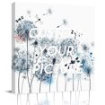 thumbnail image 2 of Blue Teal Dandelion Wall Art Painting on Canvas, Dragonfly Modern Art Watercolor Canvas Art Home Prints Wall Art Framed Modern Artwork for Living Room Bedroom Wall Decor 12x12in, 2 of 9