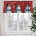 thumbnail image 5 of Let it Valances for Windows, 60 x 18in, Snow Christmas Snowman Snowflake Red Rod Pocket Kitchen Valance Curtain Light Filtering Window Treatments for Living Room Bedroom, 1 Panel, 5 of 7