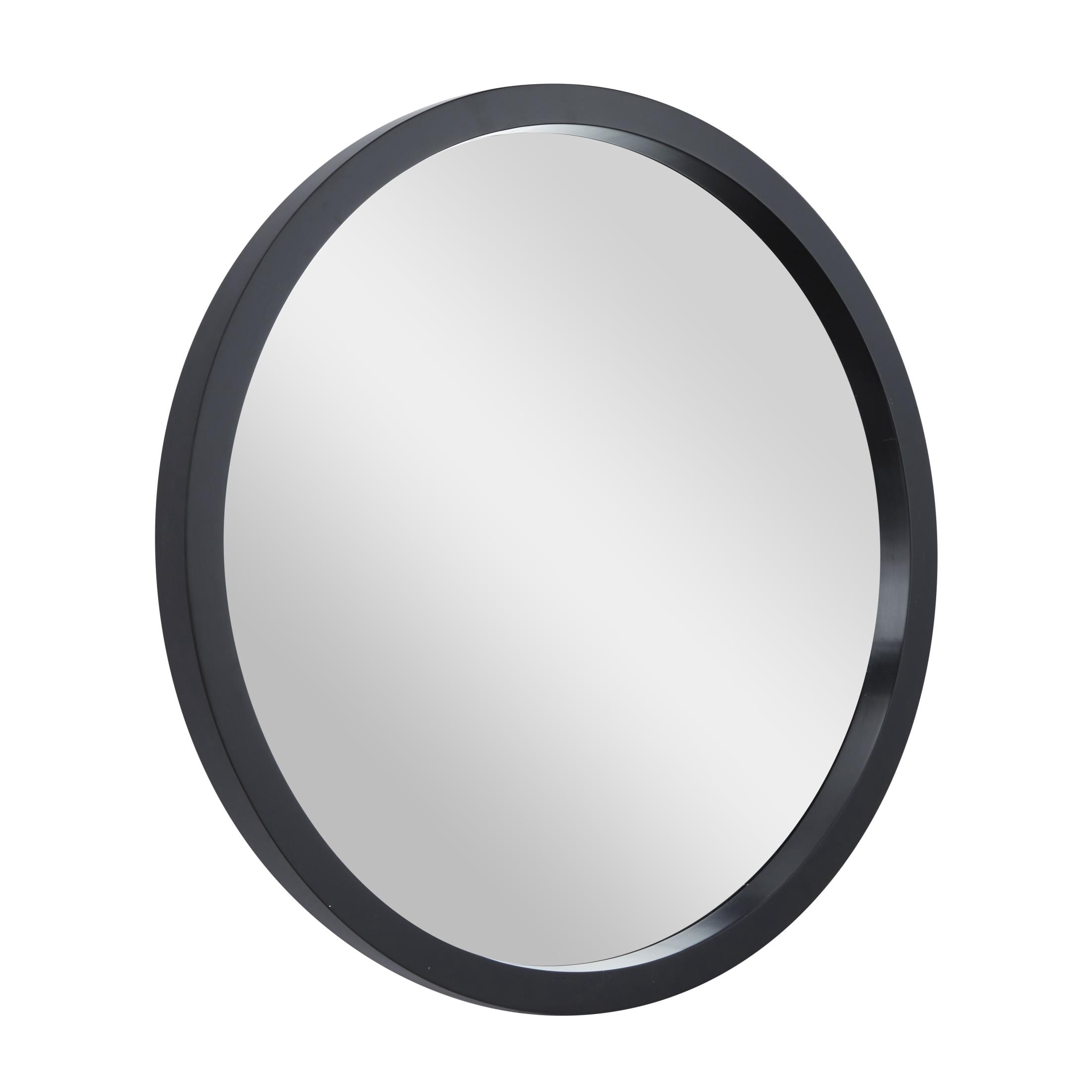 DecMode 30" x 30" Black Wall Mirror with Thin Frame