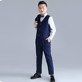 thumbnail image 5 of FLMEI Kids 4Pcs Tuxedo Suits for Boys Suit Outfit 5 Piece Set Teen Dress Clothes Little Big Girls Formal Wear boys dress shirts Boys Dress Suit, 5 of 8