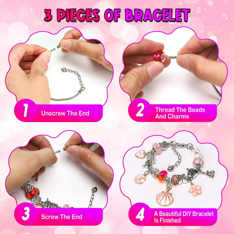 Bracelet Making Kit , Charm Bracelet Making Kit for Girls Teens Age 8-12